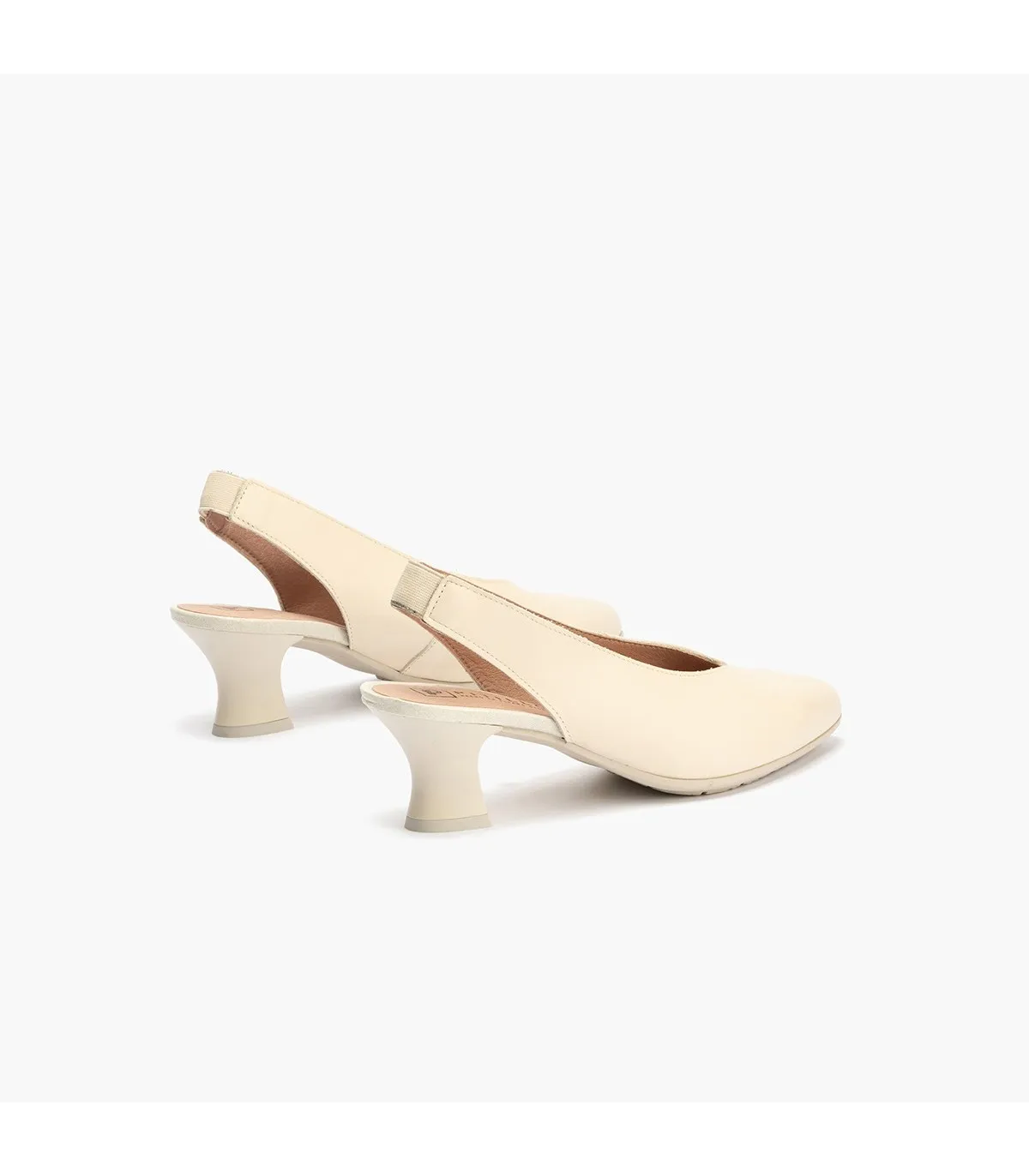 Zapatos de salón de mujer destalonado con tacón embudo CREM
